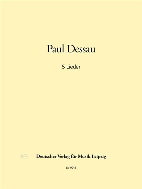 Paul Dessau: Fünf Lieder, Noten
