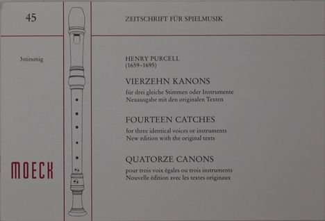 Henry Purcell: Vierzehn Kanons, Noten