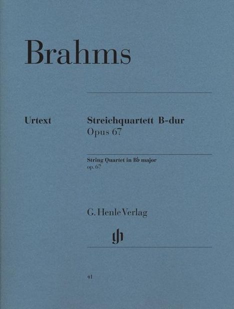 Brahms, J: Streichquartett B-dur op. 67, Buch