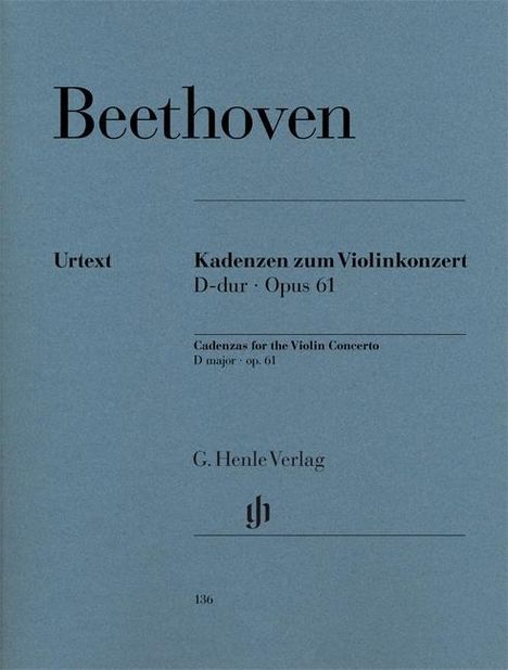 Beethoven, L: Kadenzen zum Violinkonzert D-dur Opus 61, Buch