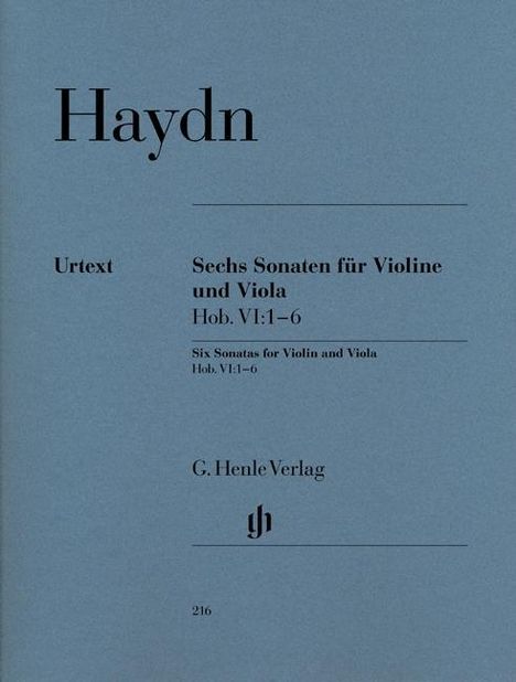 Sechs Sonaten Hob.VI:1-6, Violine und Viola, Noten