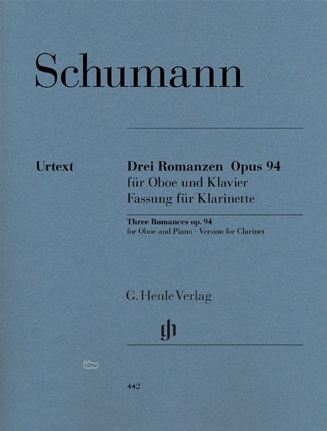 Romanzen für Oboe (oder Violine oder Klarinette) und Klavier op.94, Fassung für Klarinette, Noten