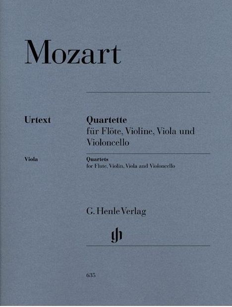 Flötenquartette für Flöte, Violine, Viola und Violoncello, Noten