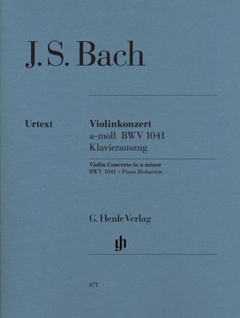 Konzert für Violine und Orchester a-moll BWV 1041, Noten