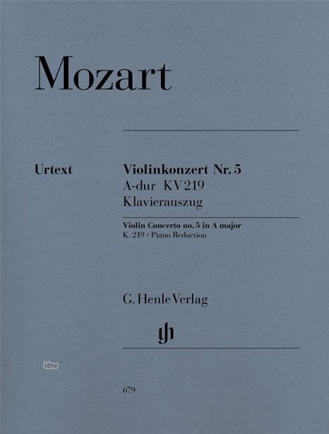 Violinkonzert Nr.5 A-Dur KV 219, Klavierauszug, Noten