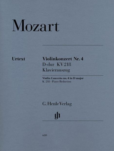 Mozart, Wolfgang Amadeus - Violinkonzert Nr. 4 D-dur KV 218, Noten