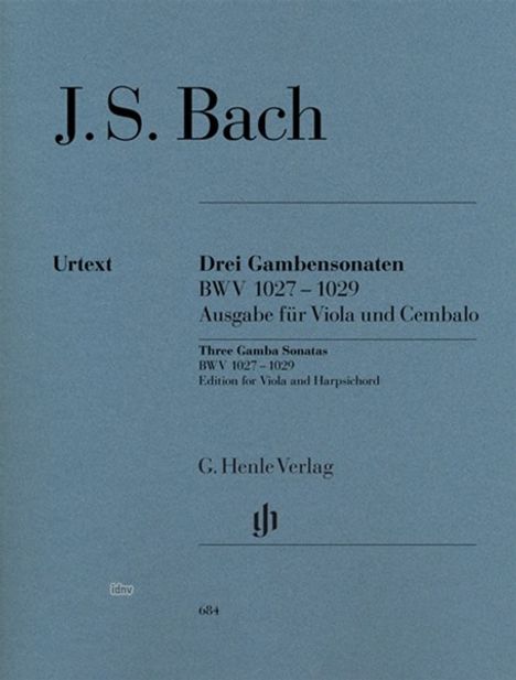 Drei Gambensonaten BWV 1027-1029, Ausgabe für Viola und Cembalo, Noten