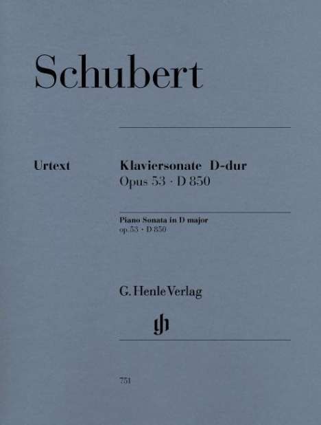 Schubert, F: Klaviersonate D-dur op. 53 D 850, Buch