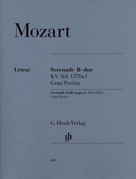 Serenade B-Dur KV 361 (370a) (Gran Partita), für 12 Bläser u. Kontrabass, Stimmensatz, Noten