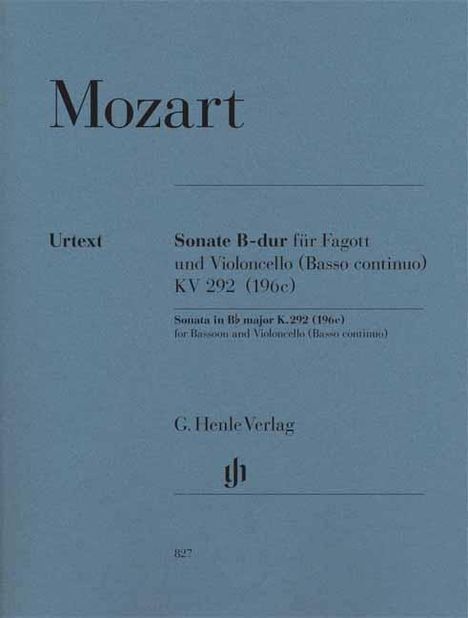 Wolfgang Amadeus Mozart: Sonate B-dur KV 292 (196c), Noten