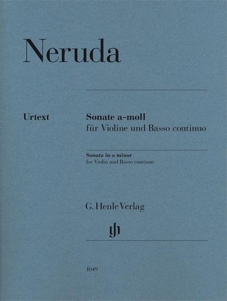 Neruda, J: Sonate a-moll für Violine und Basso continuo, Buch