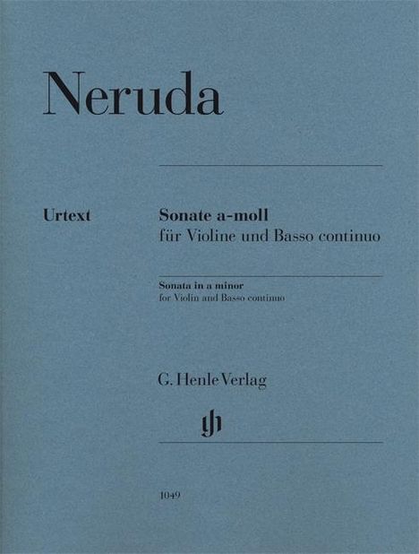Johann Baptist Georg (Jiri) Neruda: Neruda, J: Sonate a-moll für Violine und Basso continuo, Noten