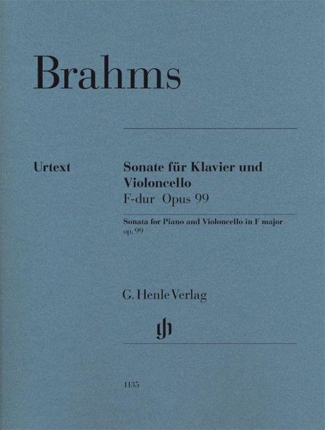 Johannes Brahms (1833-1897): Sonate für Klavier und Violoncello F-dur Opus 99, Buch