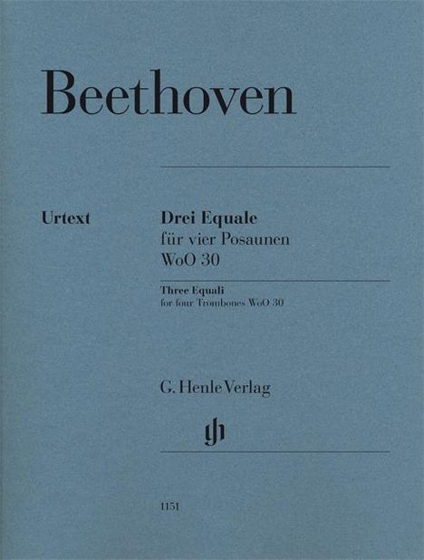 Ludwig van Beethoven: Drei Equale WoO 30, für 4 Posaunen, Partitur u. Einzelstimmen, Noten
