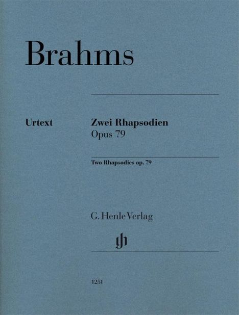Johannes Brahms (1833-1897): Zwei Rhapsodien op. 79 für Klavier zu zwei Händen, Buch