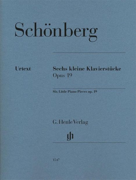 Arnold Schönberg - Sechs kleine Klavierstücke op. 19, Buch
