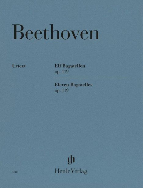 Beethoven Elf Bagatellen Opus 119, G. Henle Verlag, blaues Cover.