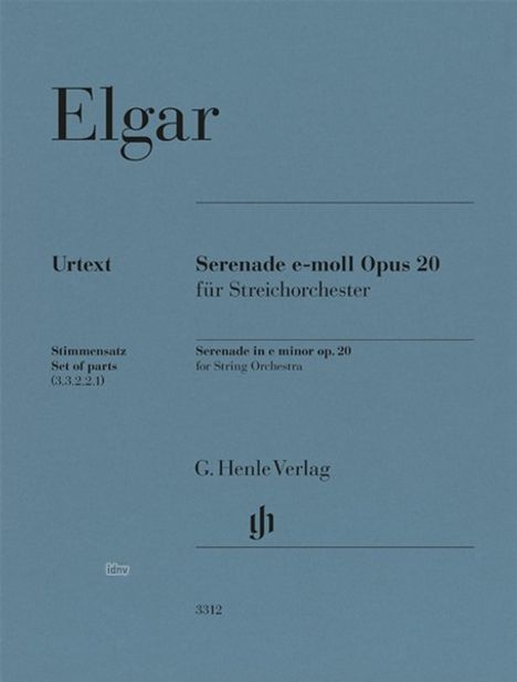 Edward Elgar: Serenade e-moll op. 20 für Streichorchester, Noten