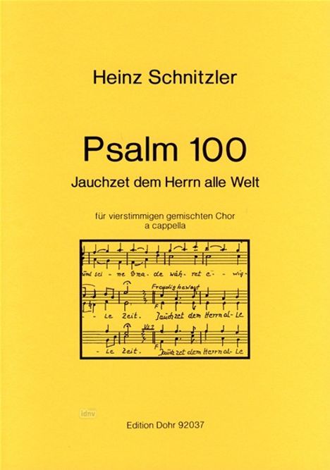 Heinz Schnitzler: Psalm 100 "Jauchzet dem Herren, Noten