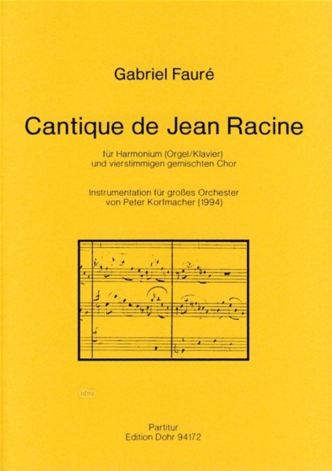 Gabriel Faure: Cantique de Jean Racine op. 11, Noten