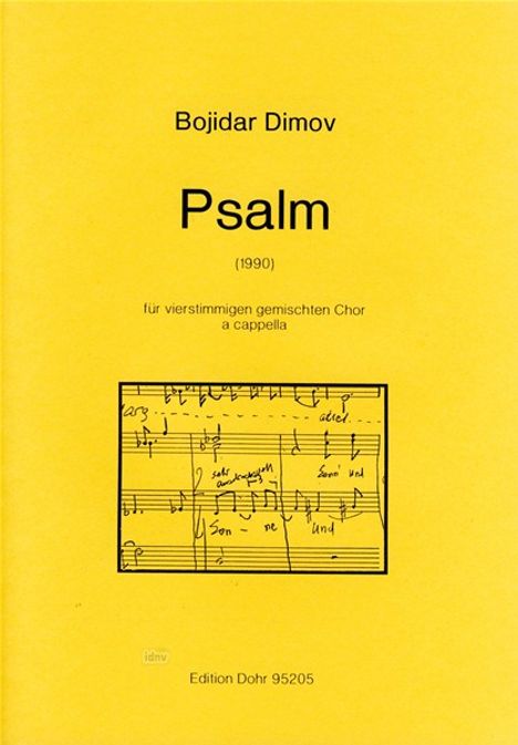 Bojidar Dimov: Psalm für vierstimmigen gemischten Chor a cappella (1990), Noten