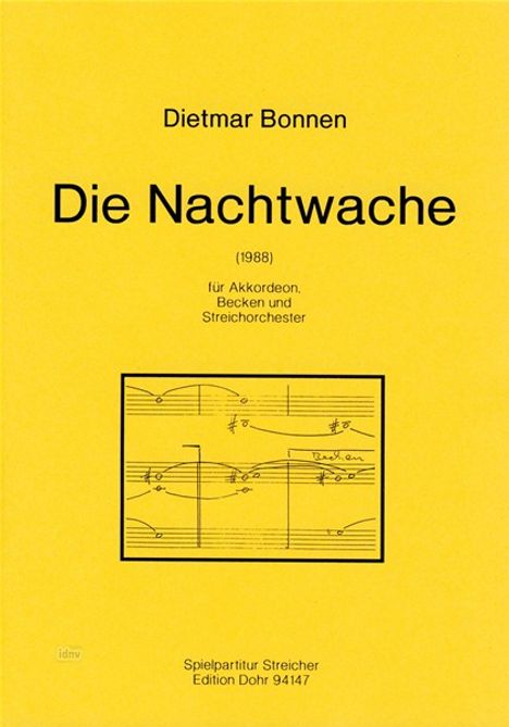 Dietmar Bonnen: Die Nachtwache, Noten