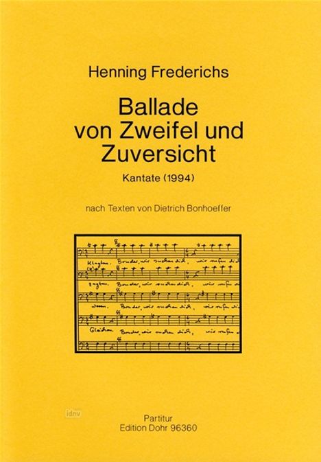 Ballade von Zweifel und Zuvers, Noten