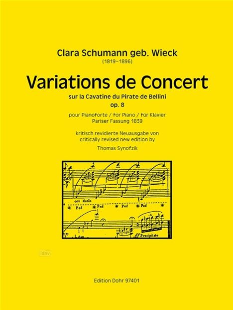 Clara Schumann: Variations de Concert für Klavier op. 8, Noten