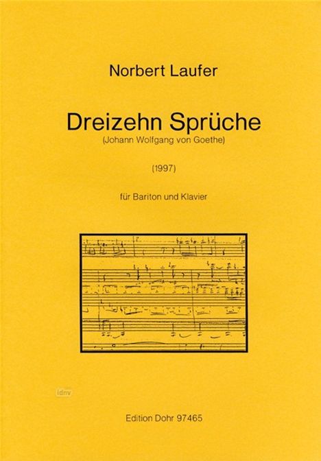 Dreizehn Sprüche, Noten