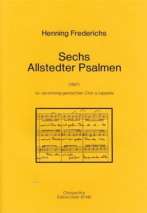 Henning Frederichs: Sechs Allstedter Psalmen, Noten