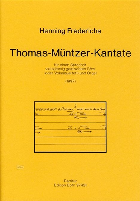 Thomas-Müntzer-Kantate "Lobges, Noten