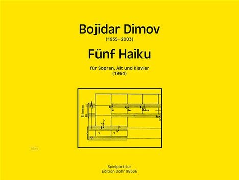 Bojidar Dimov: Fünf Haiku für Sopran, Alt und Klavier (1964), Noten