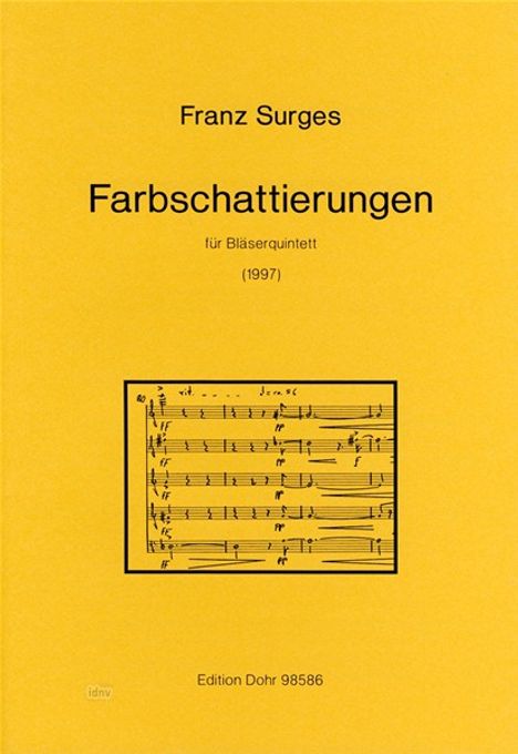 Franz Surges: Farbschattierungen, Noten