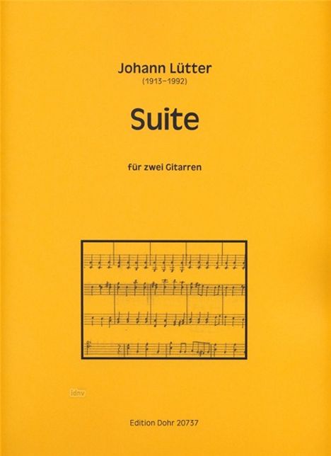 Johann Lütter: Suite für zwei Gitarren, Noten