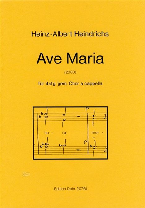 Heinz Albert Heindrichs: Ave Maria, Noten