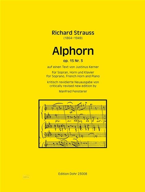 Alphorn op. 15,3, Noten