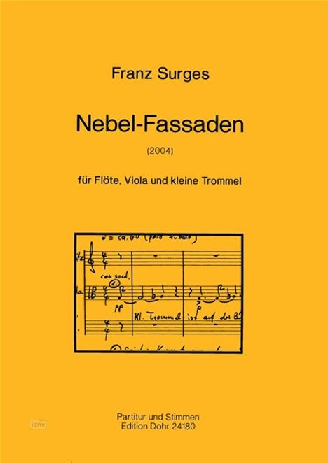 Franz Surges: Nebel-Fassaden für Flöte, Viol, Noten