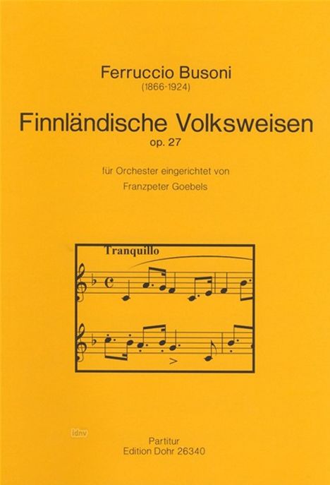Ferruccio Busoni: Finnländische Volksweisen op., Noten