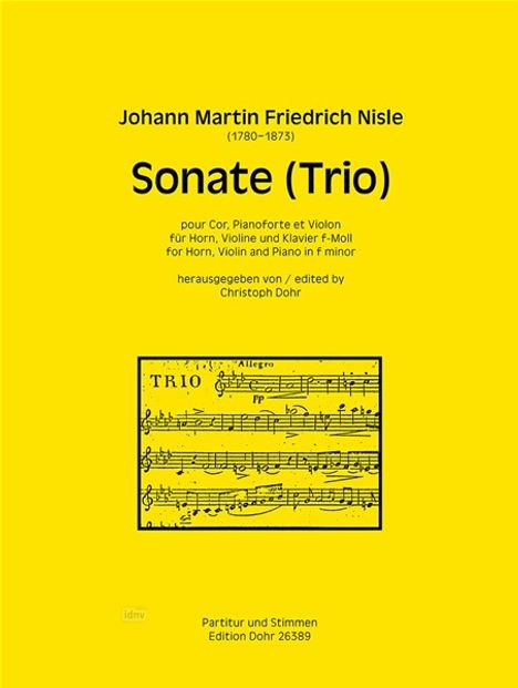 Johann Martin Friedrich Nisle: Sonate (Trio) für Horn, Violin, Noten