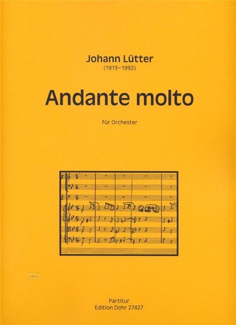 Johann Lütter: Andante molto für Orchester, Noten