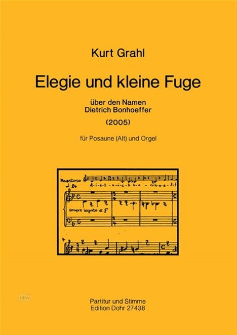 Kurt Grahl: Elegie und kleine Fuge für Pos, Noten