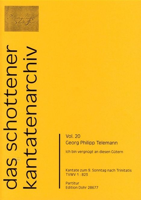 Georg Philipp Telemann: Ich bin vergnügt an diesen Güt, Noten