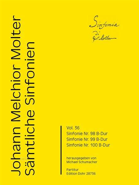 Johann Melchior Molter: Sinfonien Nr. 98, 99 &amp; 100, Noten