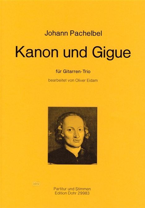 Johann Pachelbel: Kanon und Gigue, Noten