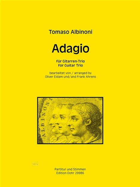 Tomaso Albinoni: Adagio, Noten