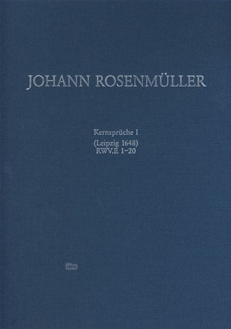 Johann Rosenmüller: Kernsprüche 1, Noten