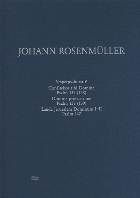 Johann Rosenmüller: Vesperpsalmen 9: Confitebor ti, Noten