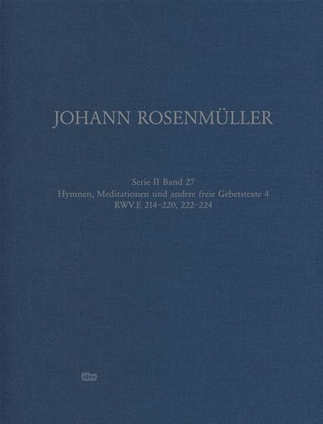 Johann Rosenmüller: Hymnen, Meditationen und andere freie Gebetstexte 4, Noten