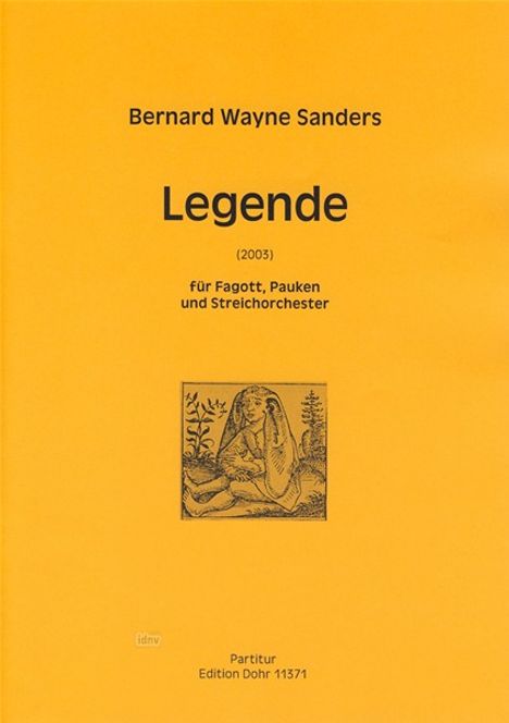 Bernard Wayne Sanders: Legende für Fagott, Pauken und Streichorchester (2003), Noten