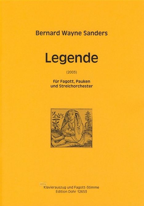 Bernard Wayne Sanders: Legende für Fagott, Pauken und Streichorchester (2003), Noten